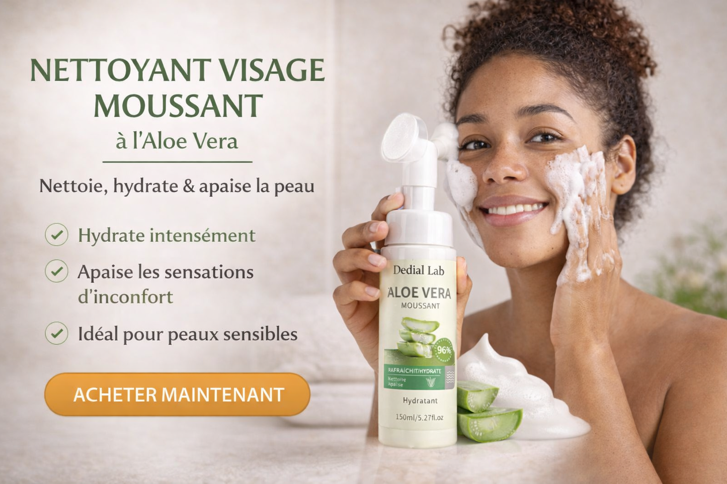 Mousse Nettoyante Aloé Véra